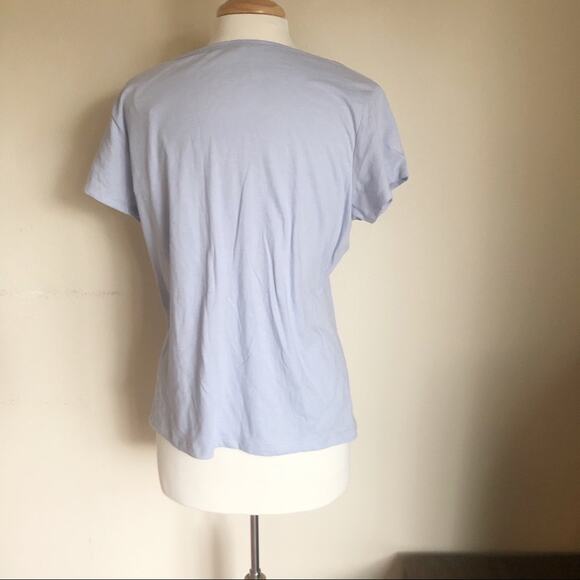 F&F Light Blue Quarter Button-Up Pajama Top L - Picture 3 of 8